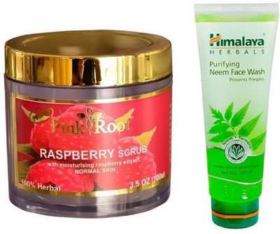

Pink Root RASPBERRY SCRUB 100G WITH NEEM FACE WASH(Set of 2)
