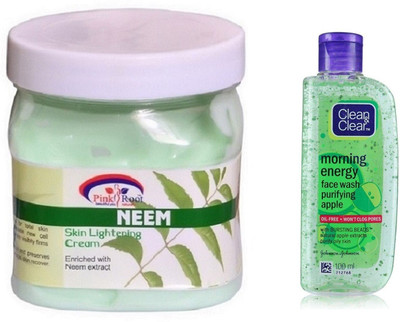 

Pink Root NEEM CREAM 500ML WITH CLEAN & CLEAR APPLE FACE WASH(Set of 2)