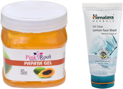 

Pink Root PAPAYA GEL 500ML WITH LEMON FACE WASH(Set of 2)