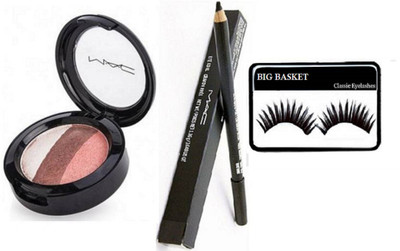

big basket eyelashes with Mac 3 Shads Eyeshadow, pencil kaj.(Set of 3)