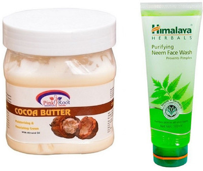 

Pink Root COCOA BUTTER CREAM 500ML WITH NEEM FACE WASH(Set of 2)