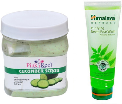

Pink Root CUCUMBER SCRUB 500ML WITH NEEM FACE WASH(Set of 2)