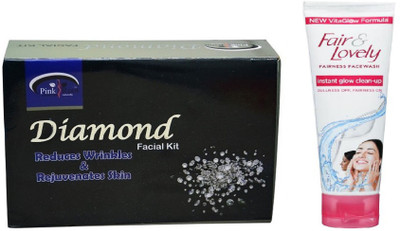 

Pink Root DIAMOND KIT 83G WITH FAIR & LOVELY INSTANT GLOW CLEAN-UP FACE WASH(Set of 2)