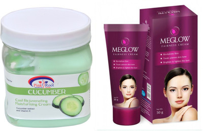 

Pink Root CUCUMBER CREAM 500ML WITH MEGLOW WOMEN FAIRNESS CREAM(Set of 2)