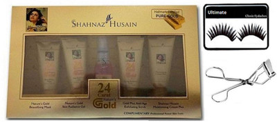 

Ultimate Eyelashes, Shahnaz Husain Gold Facial Kit with Eyelashes Curler(Set of 3)