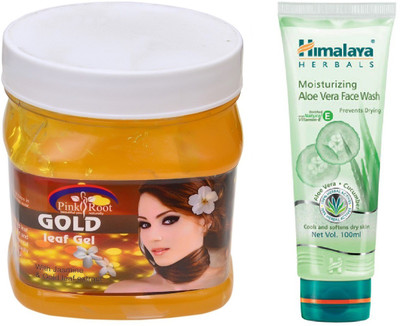 

Pink Root GOLD GEL 500ML WITH ALOE VERA FACE WASH(Set of 2)