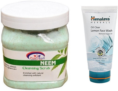 

Pink Root NEEM SCRUB 500ML WITH LEMON FACE WASH(Set of 2)