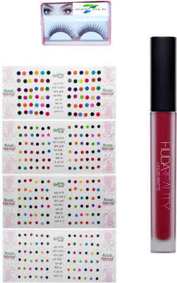 

SIRF TUM 7 SIRF TUM 7EYELASHES, HUDA BEAUTY SINGLE COLOUR, ROOP NIKHAR BINDI SET 10(Set of 10)