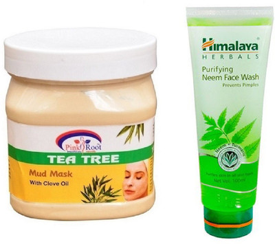 

Pink Root TEA TREE MASK 500ML WITH NEEM FACE WASH(Set of 2)