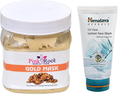 

Pink Root GOLD MASK 500ML WITH LEMON FACE WASH(Set of 2)