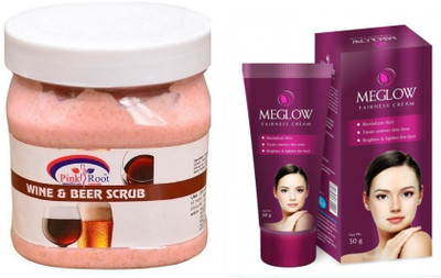 

Pink Root WINE BEER SCRUB 500ML WITH WOMEN FAIRNESS CREAM(Set of 2)
