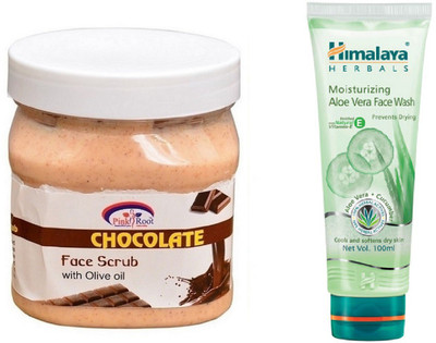 

Pink Root CHOCOLATE SCRUB 500ML WITH ALOE VERA FACE WASH(Set of 2)
