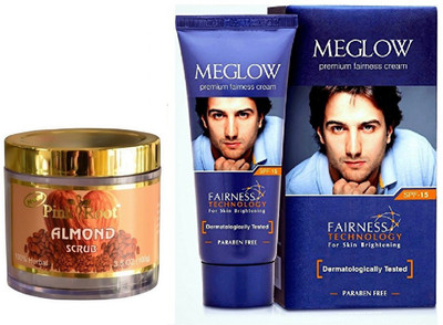 

Pink Root ALMOND SCRUB 100G WITH MEGLOW MEN FAIRNESS CREAM (SPF-15)(Set of 2)