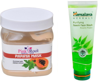 

Pink Root PAPAYA MASK 500ML WITH NEEM FACE WASH(Set of 2)