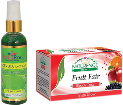 

Pink Root ALOEVERA FACE WASH 100ML WITH NATURENCE FRUIT BLEACH 200G(Set of 2)