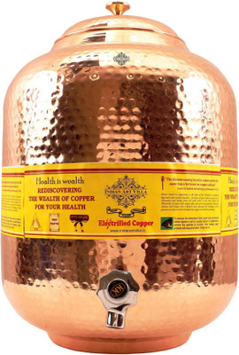 

IndianArtVilla Water Dispenser Pot Tank - 18 L Copper Grocery Container(Brown)