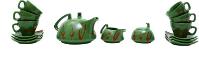 

Caffeine Green Bamboo Stoneware(Green, Pack of 15)