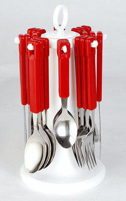 

Elegant Tablecraft Red Stainless Steel, Plastic Cutlery Set(Pack of 24)