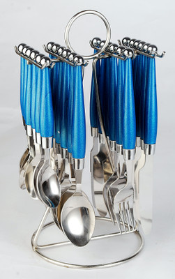 

Elegant Solitaire Blue Stainless Steel, Plastic Cutlery Set(Pack of 24)