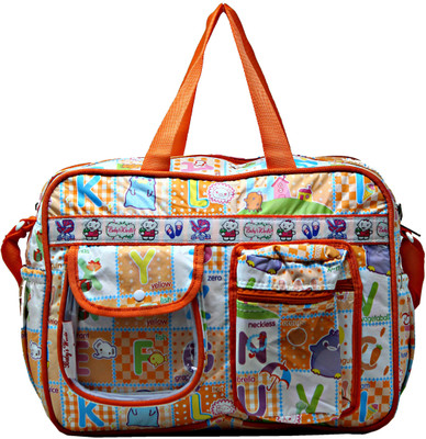 

Wildmount Printed Diaper Bag Multi Functional Baby Diaper Travel Organizer Bag With Stroller Strap Messenger Diaper Bag(Orange)
