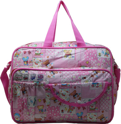 

Wildmount Printed Diaper Bag Multi Functional Baby Diaper Travel Organizer Bag(Pink)