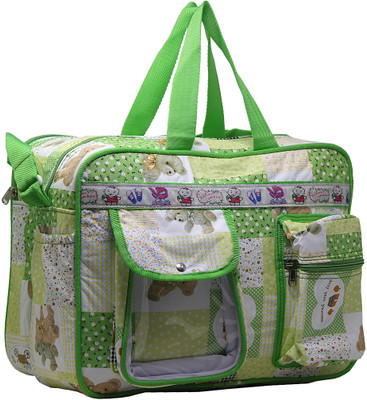 

Wildmount Printed Diaper Bag Multi Functional Baby Diaper Travel Organizer Bag With Stroller Strap Messenger Diaper Bag(Green)