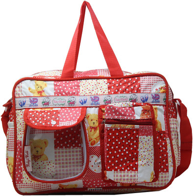 

Wildmount Printed Diaper Bag Multi Functional Baby Diaper Travel Organizer Bag With Stroller Strap Messenger Diaper Bag(Red)