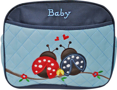 

EZ Life Baby Diaper Carry Bag - Ladybirds - 5 Compartment - Waterproof - Medium - Nylon - Blue Diaper Bag(Blue)