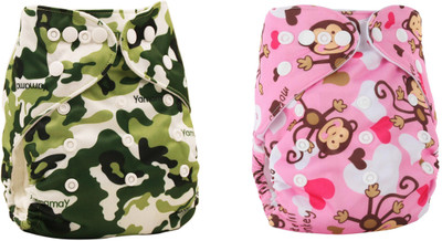 

Babymoon (PACK of 2) Diaper Covers Premium Adjustable Reusable Organic Anti Bacterial - L(2 Pieces)