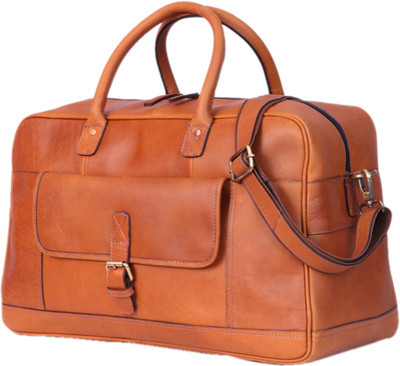 

Zakara Leather Weekend Men's & Women's Travel Duffel Bag(Brown)