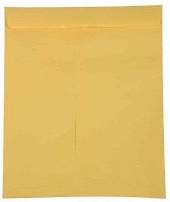 Qweezer [ Pack of 20 pcs ] Premimum Laminated Yellow A4 Envelopes Size: 10 inch X 12 inch Ideal For Home Office Secure Mailing - Gummed Seal envelope / Lifafa Envelopes(Pack of 20 Yellow)