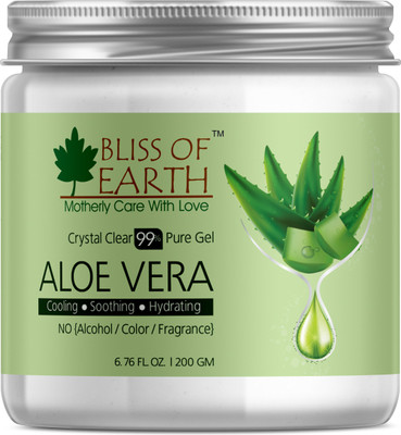 

Bliss of Earth 95% Pure Crystal Clear Aloe Vera Gel | 200GM | Great For Face, Body & Hair | Effective Cooling, Soothing & Hydrating | Paraben Free |(200 g)