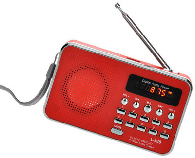 

CRETO New L-938 FM Radio With Digital Display Support USB pen-drive , aux and memory card FM Radio(Red)