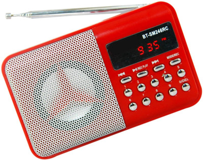 

CRETO BT-SM246 Fm radio support USB , Memory Card, Aux in , Recording FM Radio(Red)