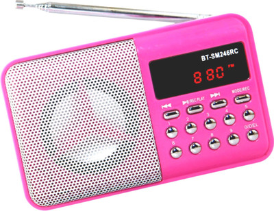 

OYD Portable Digital Bt246 FM Radio support recording , usb pendrive, aux in FM Radio(Pink)