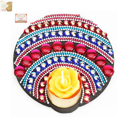 

Ghasitaram Gifts Diwali Floating Multicolor T-Lite with 200 gms kaju Katli and 200 gms Soan Papdi Combo(3)