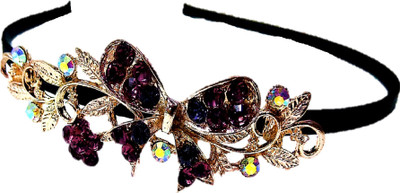 

Proplady Partywear Stylish Rhinestone Hair Band for Girls & Women|Wedding Hair Accessories|Designer Hair Band, Head Band, Hair Chain, Hair Accessory Set(Purple)