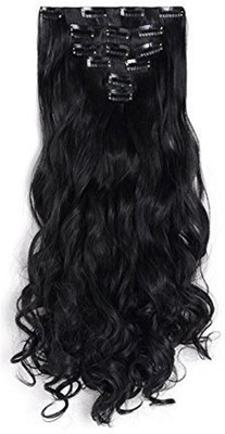 

AASA 6 Pcs Curly Extensions For Girls | Extensions For Women Looks Like Real , Black Color Hair Extension