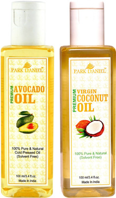 

Park Daniel Organic Avocado oil and Virgin Coconut oil combo pack of 2 bottles of 100 ml(200 ml) Hair Oil(200 ml)