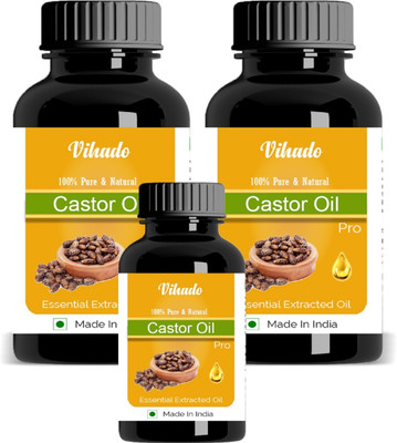 

Vihado Organic 100% Pure Cold Pressed Castor Oil For Hair And Skin Hair Oil 25 ML Pack of 3 (75 ML) Hair Oil(25 ml)