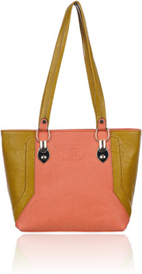 

Leather Land Shoulder Bag(Pink, Khaki), Khaki;pink