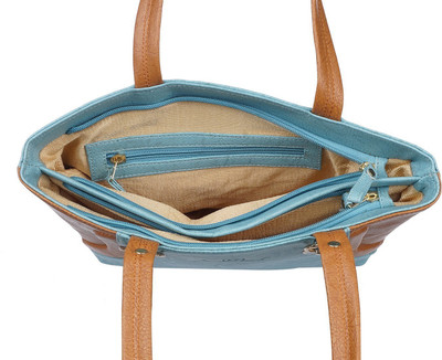 

Leather Land Shoulder Bag(Blue, Tan)