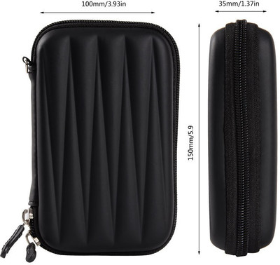 

Frndzmart Black Wave Shockproof 2.5 inch External Hard Drive cover, hdd casing carry bag pouch(For For all 2.5 Inch External Hard Drive., Tufts Black)