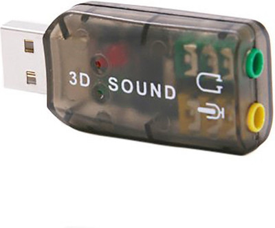 

VGS MARKETINGS 5.1 Channel 3D External USB Sound Card Audio Mic Adapter 3.5mm Jack for Laptop USB Sound Card 3D Virtual 5.1 Stereo Audio & Mic for PC USB Internal Sound Card(5.1 Audio Channel)