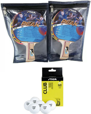 

Cosco Stiga Peak Table Tennis ( 2 Racquet ), ( 2 Cover ), ( 6 Balls ) Table Tennis Kit