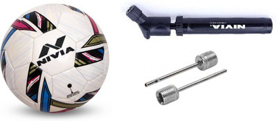 

Nivia 'Revolvo' football + football pump and 2 football needles (Color On Availability)- Football Kit