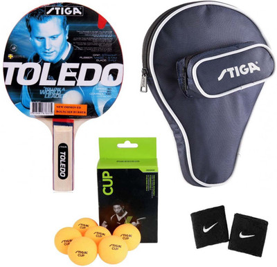 

Cosco Stiga Toledo Table Tennis ( 1 Bat, 1 Bat Cover "Training", 6 Table Tennis Balls, 2 Wrist Band ) ( Color on Availability) Table Tennis Kit