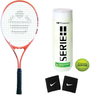 

Cosco Drive 25 ( Junior Size ) ( Age Group 8 to 10 Years ) Tennis Racquet ( Color on Availability) with Tennis Ball " Tretorn Serie " 2 Band Tennis Kit