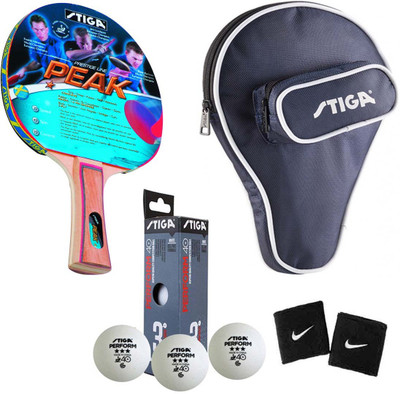 

Cosco Stiga Peak Table Tennis ( 1 Bat, 1 Bat Cover "Training", 3 Table Tennis Balls, 2 Wrist Band ) ( Color on Availability) Table Tennis Kit