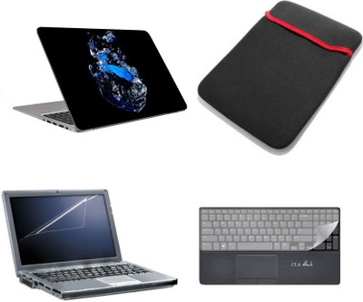 

PUNIX 3D Design 4 In 1 Combo Set - Laptop Skin Sticker Decal 15.6 Inch (15X10) Combo Combo Set(Multicolor)